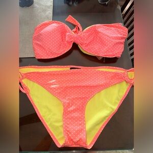 NWT vintage Joe Boxer Junior polka dot Bikini pink yellow xxl